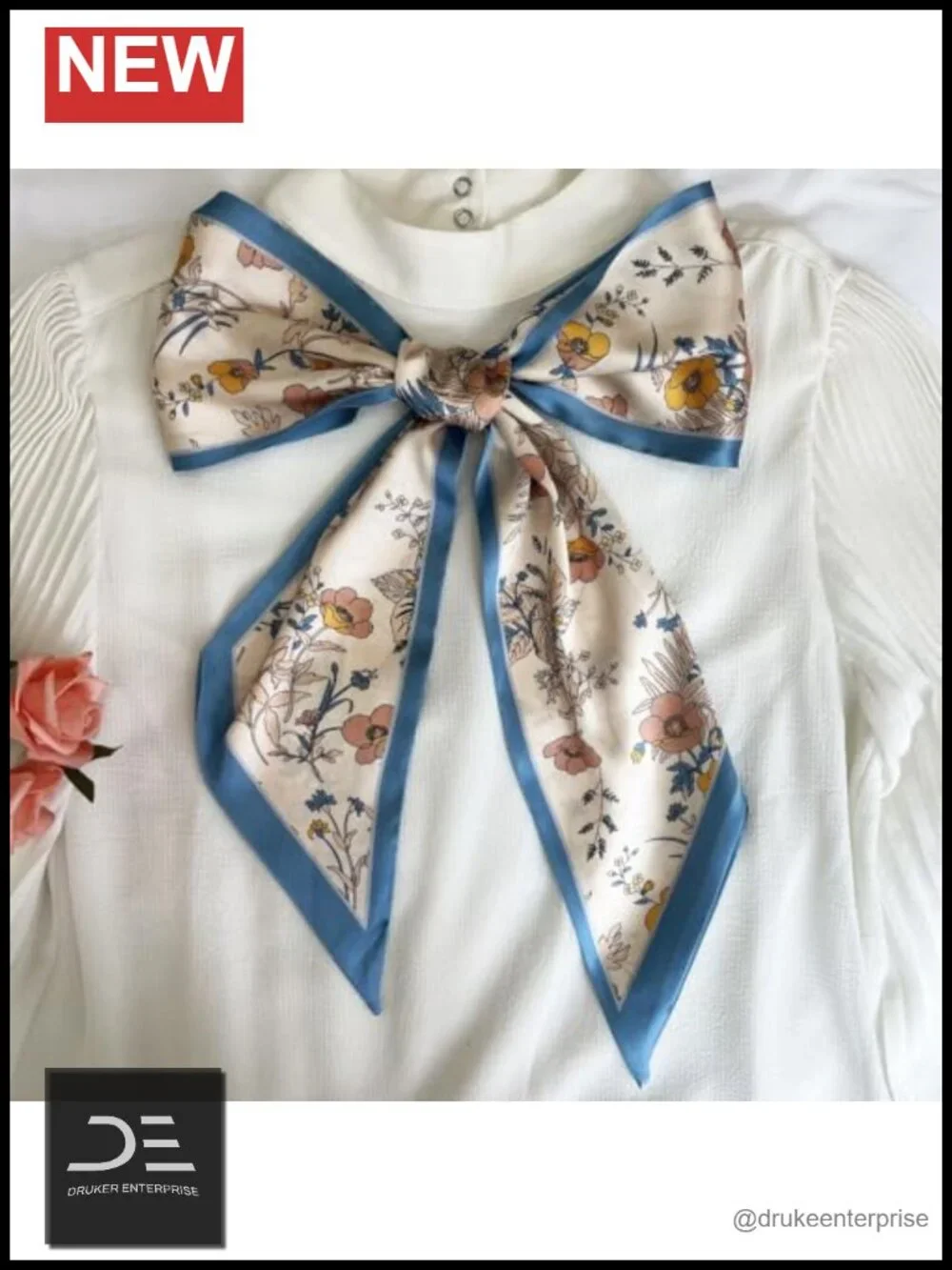 100% Polyester Silk Feel Lightweight Fashion Scarf Head Wrap Neck Tie